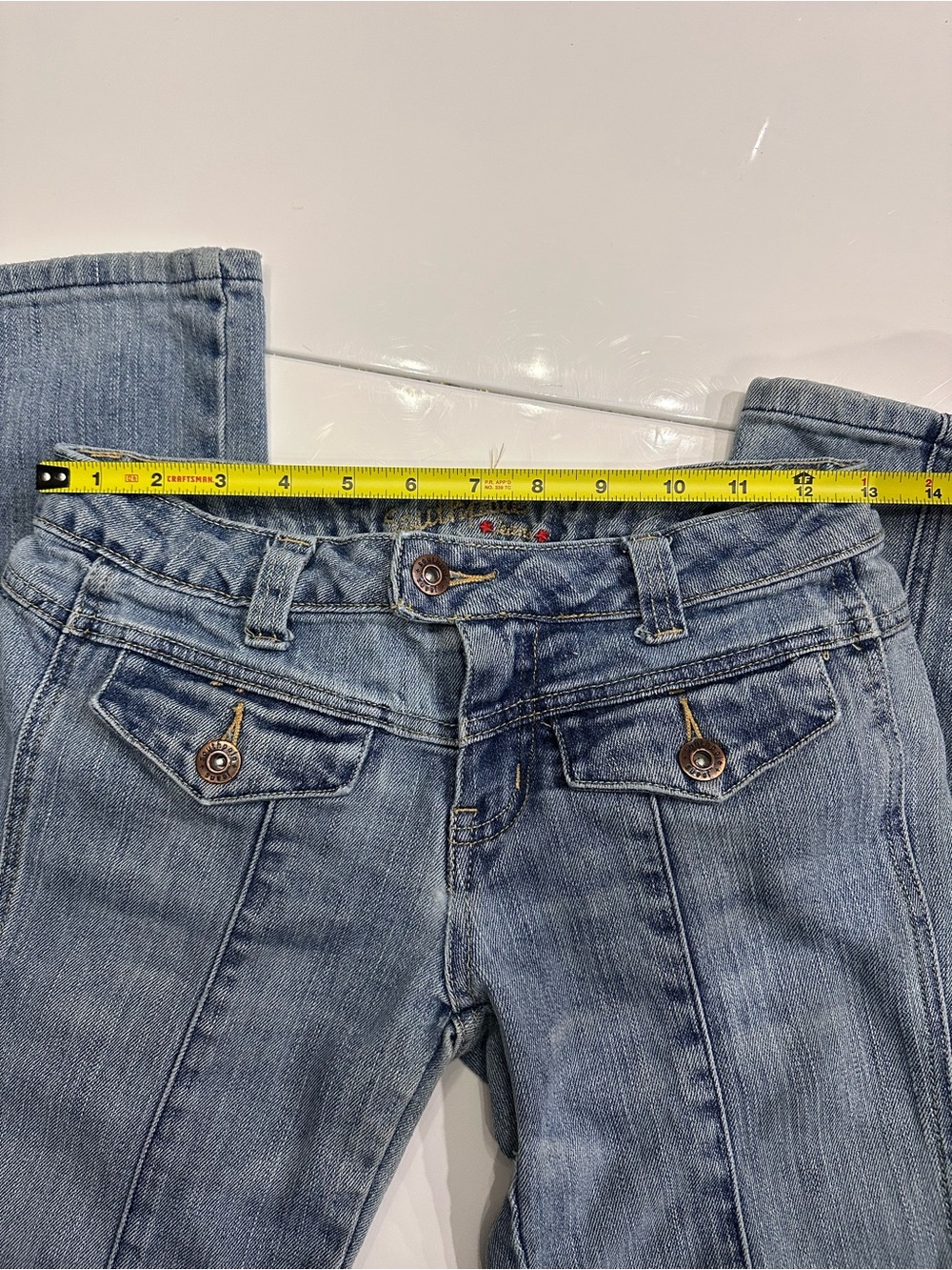 VTG South Pole Y2K Low Rise Pintuck Flare Jeans Size 1 [21] - Picture 3 of 7